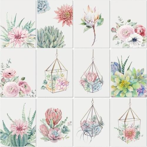 Full Square 5D Diy Diamond Painting Flower Landscape Diamond Embroidery Plant Succulent Rhinestone Cross Stitch Kit Mosaic Decor