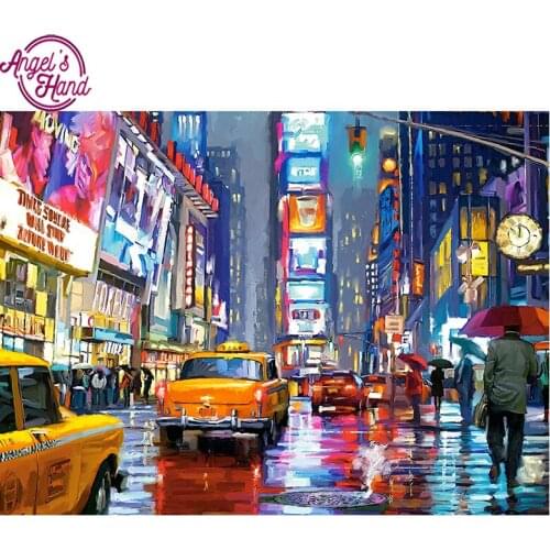 Full square diamond 5D DIY diamond embroidery night city street diamond painting Cross Stitch Rhinestone mosaic decoration