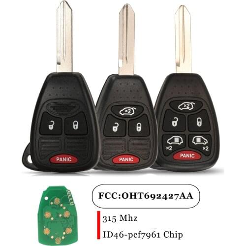 Jingyuqin 10pcs For Dodge Dakota Durango Jeep Grand Cherokee Control Car Key 315MHZ ID46 PCF7961 OHT692427AA 3/4/5BTN Remote