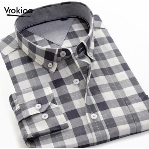 2020New Mens 100% Cotton Large Size Plaid Shirt Fashion Classic Business Casual Mens Shirt 7XL 8XL 9XL 10XL Brand Clothing