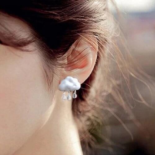 /gold 2 Colors Earing Crystal Pearl Cloud Waterdrop/raindrop High Quality Earrings Fashion Jewelry Dropshipping 2020 Women