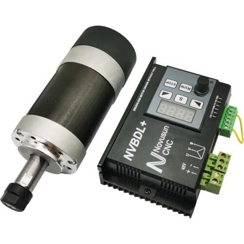 DC 48V 500W Brushed Spindle 0.5KW Air Cooling Spindle ER11 Chuck + driver