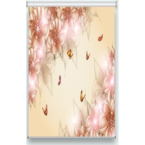 Window Roller Blinds Stereoscopic Butterfly flower Curtains Living Room Bedroom Hotel Roller Blinds On The Window