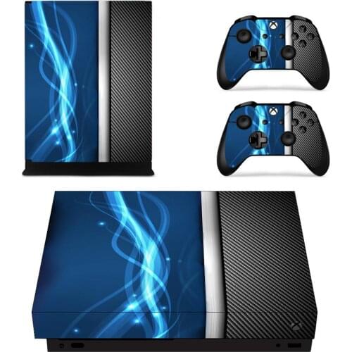 Blue Silver Color Full Cover Skin Console & Controller Decal Stickers for Xbox One X Skin Stickers Vinyl