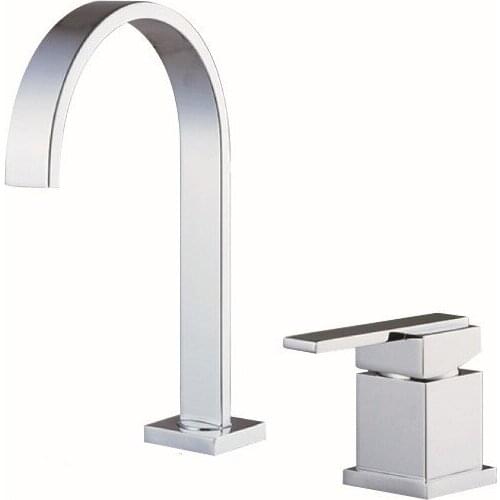 Solid Brass Copper Chrome Hot and Cold 2 Holes Single Handle Basin Faucet Mixer Tap BF520