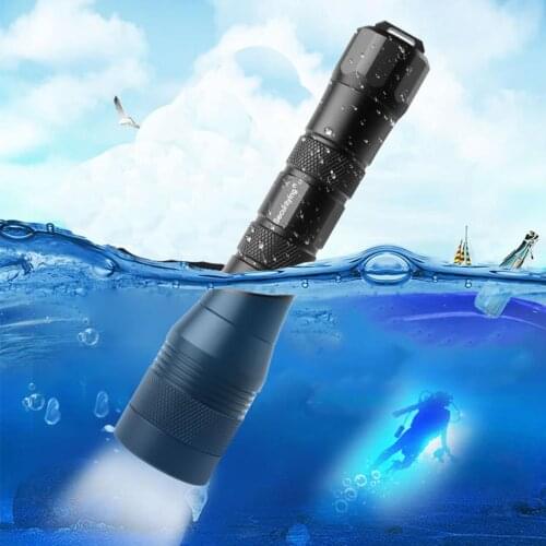 LED Diving Flashlight Wide 120 Degrees Beam Angle Scuba Diving Photography Video Light 1050Lm 150M XM-L2 U4 LED Underwater Torch