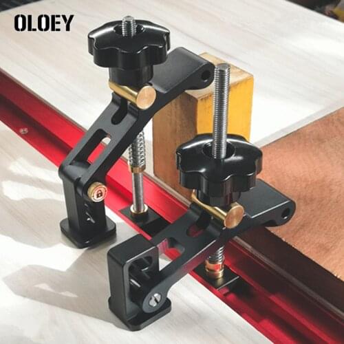 Aluminum Alloy Woodworking Clamp Quick Adujust Foot Quick Acting Hold Down Clamp 30/45Type T-Slot T-Track Miter Track Clamp Set