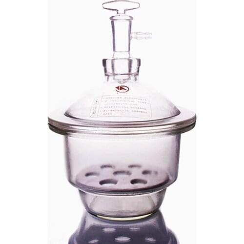 Vacuum Desiccator,Clear/Brown with ground-in stopcock and porcelain plate,Inner Diameter 150mm/180mm/210mm/240mm/300mm,No. 1354