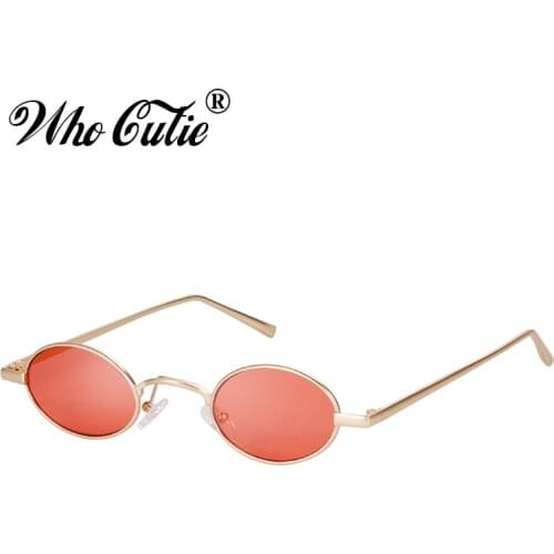 WHO CUTIE Vintage Small Round Pink Sunglasses Men Women 2019 Brand Designer 90S Retro Thin Slim Tiny Sun Glasses Shades OM640