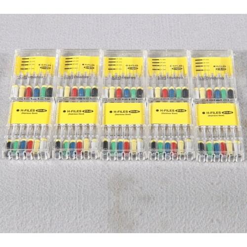 1-10Pack Dental H-Files 25mm #15-40 Stainless Steel Endo Root Canal File Hand Use New 6 pcs /per pack