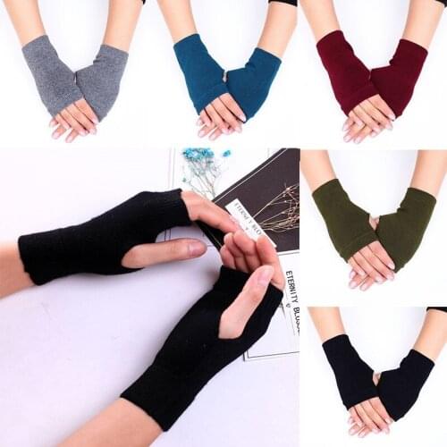 1 Pair Winter Gloves Female Fingerless Gloves Without Fingers Women Cashmere Warm Winter Gloves Hand Wrist Warmer Mittens