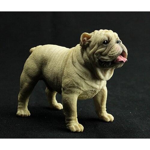10cm Bulldog Simulation Dog Puppy Pet Animal Toy Resin for Collectible Action Figure Scene Toy