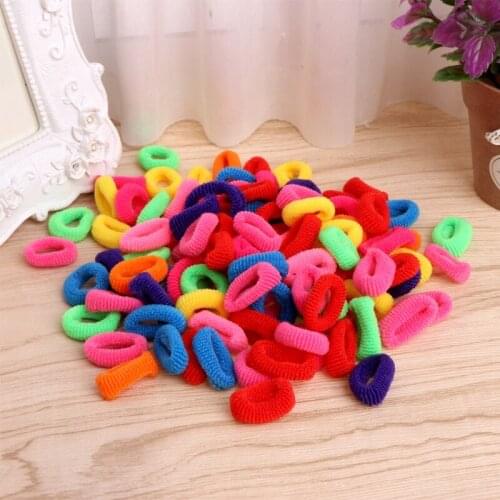 100 Pcs Colorful Child Kids Hair Holders Cute Rubber Hair Band Elastic Accessories, Kids Girl Hair Tie Ponytail Holder