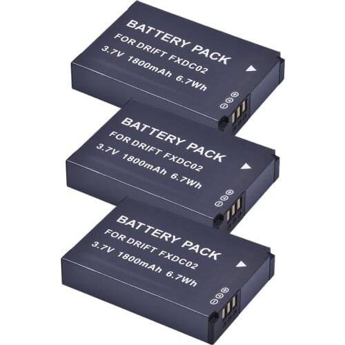 3 PCS of 1800mAh High Quality Li-ion Replacement Batteries for Drift 72-011-00 FXDC02 CFXDC02 HD Ghost Ghost-S HD720