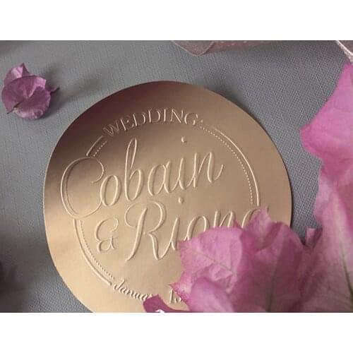 500PCS Champagne Wedding Sticker Lables