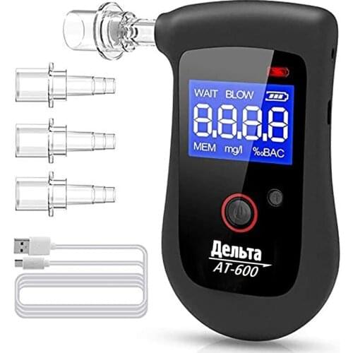 AA168N Alcohol Tester Handheld Digital Alcohol Breath Tester Breathalyzer Analyzer LCD Display Mini Blowing Tester