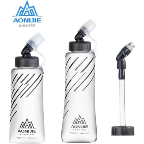 AONIJIE BPA Free Water Bottle Foldable 250ml 420ml Hydration Water Bladder For Running Marathon Cycling Trail Hiking