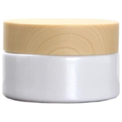 30G frosted/green/blue glass jar wooden shape lid for day cream/night cream/moisturizer/essence/gel cosmetic packing