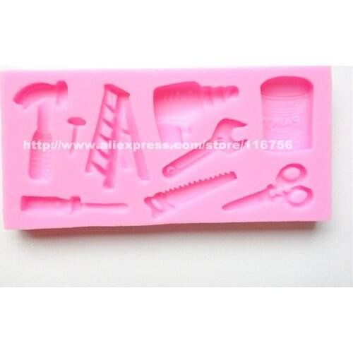 Free Shipping Tools Shaped Silicone Mold Cake Decoration Fondant Cake 3D Food Grade Silicone Mould 076