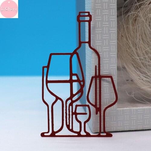 Wine Glasses Slimline Card Die Cut Metal Craft New Stamps and Dies for Paper Card Making DIY Hand Embossing Children Art Craft
