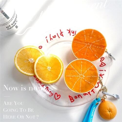 Cute Wireless Bluetooth Earphone Case for Airpods pro 2 Cases 3D tangerine soft Silicone headset Headphone Protector Cover capa