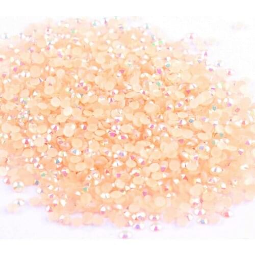 Champagne AB 2mm,3mm,4mm Nail Art Resin Jelly Rhinestone Round Flatback For DIY Nail Art Accessories