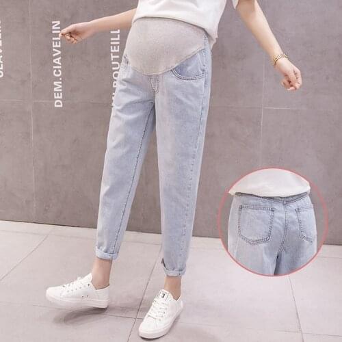 Loose Denim Pants Maternity Jeans For Pregnant Women Clothes Haren Casual Trousers Boyfriend Jeans Pregnancy Pants Clothing