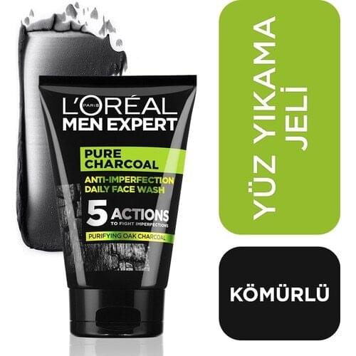 L'Or éal Paris Men Expert Pure Charcoal Skin Problems Fought Against the Face Wash Gel 100 Ml