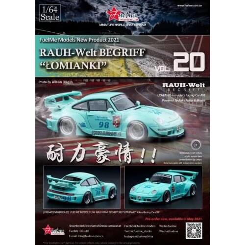 FuelMe 1:64 RWB 993 Lomianki #98 Idlers Racing Green Resin Model Car