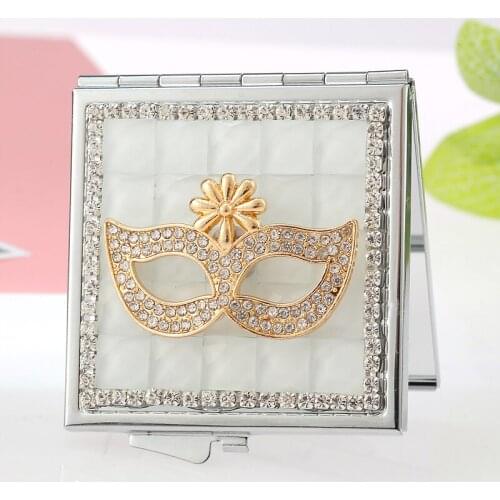 Mini Pocket Cosmetic makeup mirror,2 Sides Foldable small compact hand mirror makeup sexy mask,Wholesale Party Favors Gifts