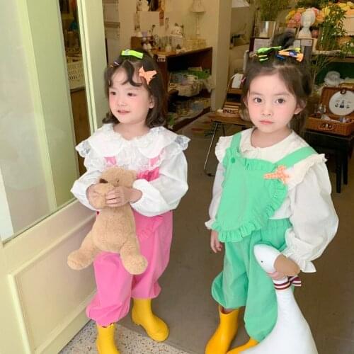 2 3 4 5 6 Y Baby Girls Jumpsuits Spring Autumn New Kids Korean Loose Overalls Fashion Cute Love Overalls For Girl Toddler Pants