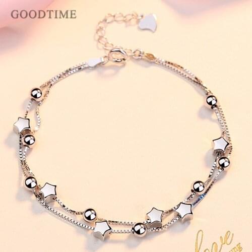Fashion Bracelet 925 Sterling Silver Bracelet Star Shape Bracelet Birthday Present Jewelry Charm Bracelets Gift For Women Party