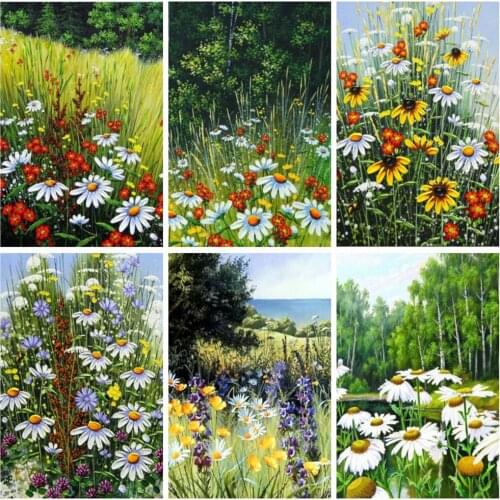 EverShine Diamond Painting Daisy Mosaic Kits Diamond Embroidery Full Square Drill Flower Cross Stitch Floral Handmade Hobby Gift