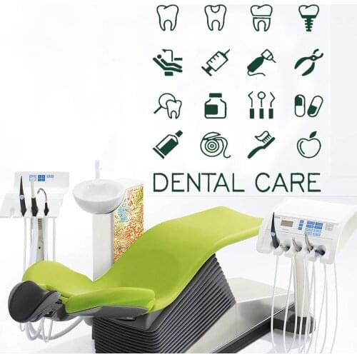 Dental Care Tools Set Vinyl Wall Decals Dentistry Clinic Dentist Office Decoration Stomatology Teeth Stickers Decor HY2008