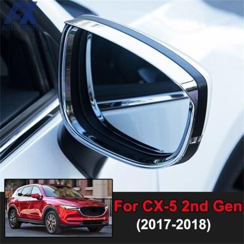 Car Rearview Mirror Cover Side Door Mirrors Rain Shield Sun Visor Trims For Mazda CX-5 CX5 2017 2018 ABS Car-Styling Accessories