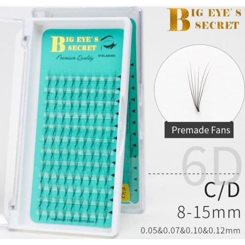 Wholesale 6D Russian Volume Eyelash Extensions C&D Premade Fans Individual Lashes Pre Fan Semi Permanent Eyelash Extension