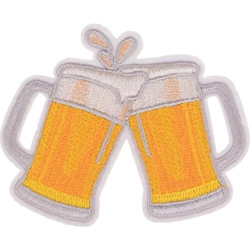 Clothing girls diy embroidery beer badge iron on patch deal with it biker patches for clothes stickers fabric