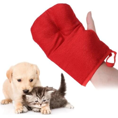 T84E Pet Hair Removal Glove Cleaning Grooming Tool Dog Cat Massage Soft Lint Products