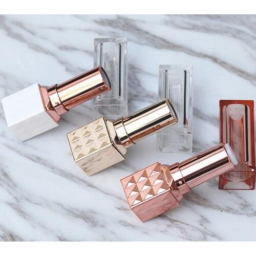 DIY High-grade 12.1mm Empty Plastic White Rose Gold Lipstick Tube Travel Cosmetic Container Lip Balm Tubes Bottles 20pcs/lot