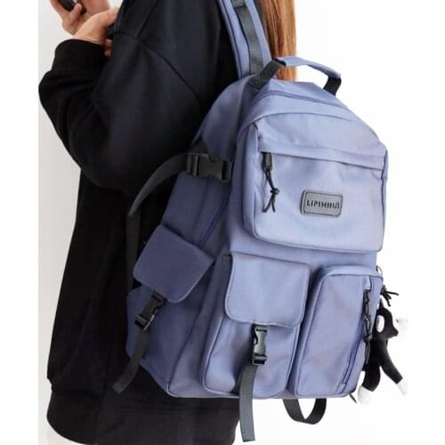 New High Quality Nylon Women Backpack Female Multi-pocket Travel Rucksack Student School Bags for Teenage Girls Boys 3 Styles