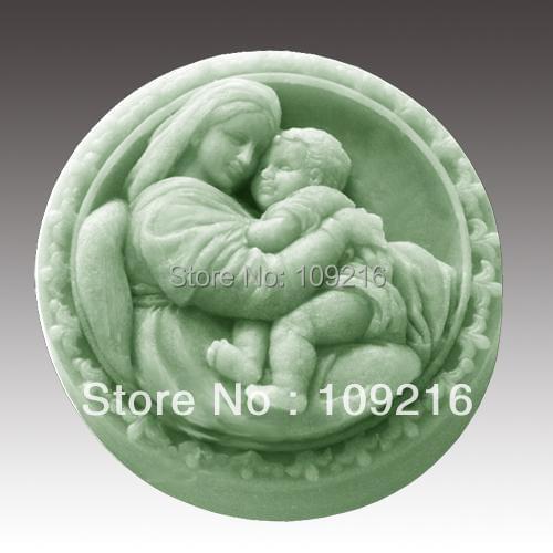 Wholesale!!!1pcs Angel and Mother (50075) Silicone Handmade Soap Mold Crafts DIY Mold