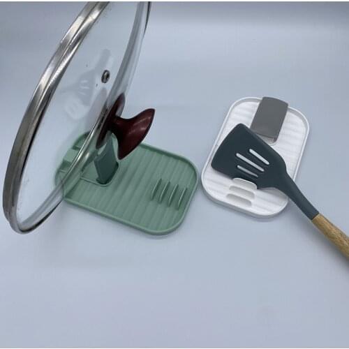 Foldable Spoon Holder Kitchen Cooking Tools Kitchen Spoon Rest Utensil Spatula Holder Heat Resistant Hangable Storage Shelves