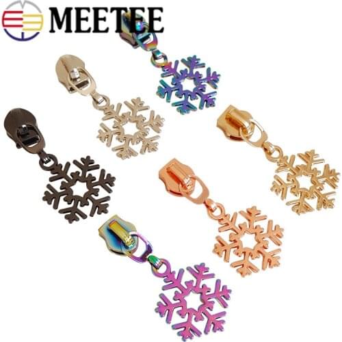 20/50Pcs Meetee Alloy Zipper Sliders For 5# Nylon Sewing Zippers DIY Zip Head Bag Pocket Repair Kits Replacement Tailor Tools