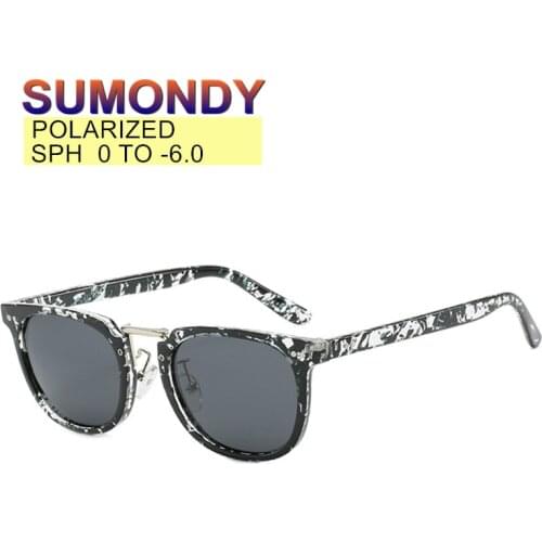 SUMONDY Polarized Nearsighted Sunglasses Myopia Glasses With Dioptre SPH 0 To -6.0 Women Men Spectacles For Shortsighted UF57