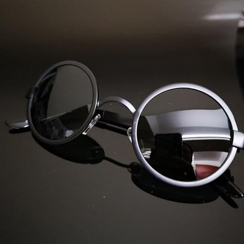 Black Round Men Women Polarized Sunglasses Sun Glasses Retro Wide temple Frame