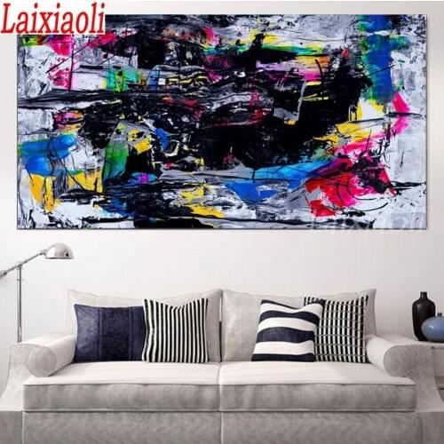 Rhinestone painting stitch cross diamond embroidery abstract color art diamond painting mosaic diamond full drill large decor
