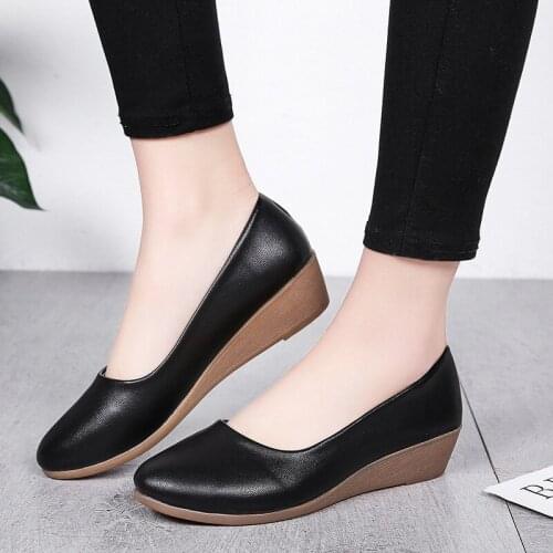 New Women flats Shoes single sneakers women shoes flats leather mom solid color casual loafers shoes woman Black flat Large size