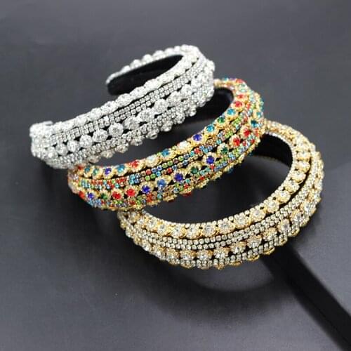 Baroque Luxury Heavy Industries Exaggerated Color Rhinestone Headbands Womens Prom Street Shooting Show Hair Accessories 765
