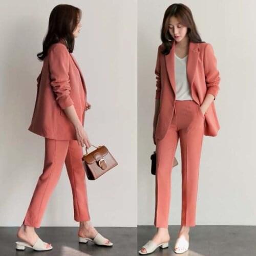 2021 spring autumn loose Korean version one buckle casual professional formal wear female fashion small suit professional suit