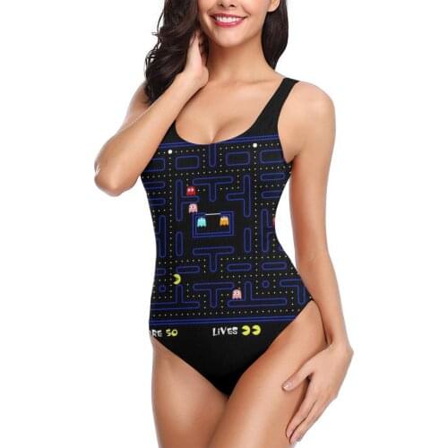Women 2021 sexy Bikinis Retro Game Women Swimsuit One Piece Bikini 80s Video Game SwimSuit For Women